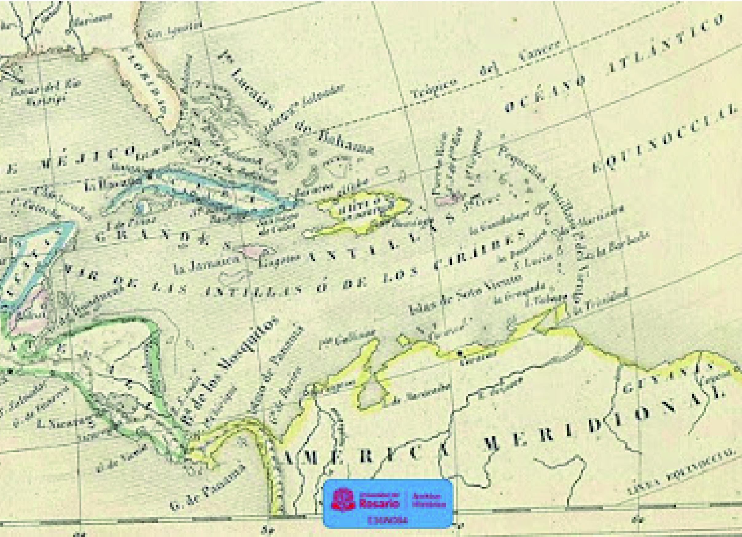 La Jamaica, entre las Grandes Antillas. Tardieu, A. (1847). Atlas de geografía universal para uso de las escuelas del reino. París: Lasserre. 