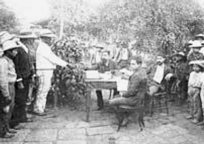 Pago a jornaleros en Santa Rosa en 1890