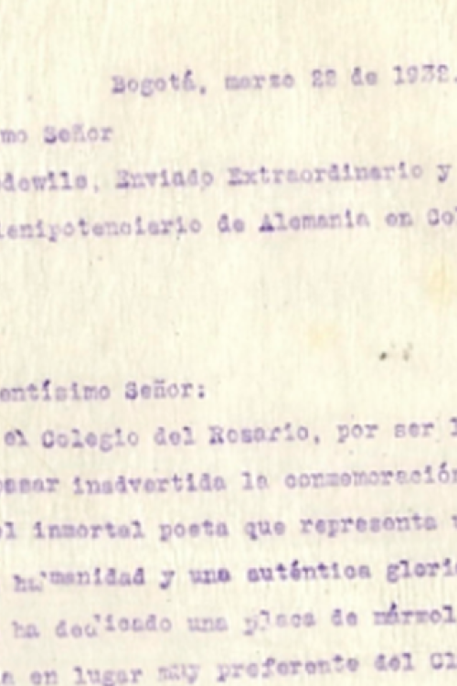 Carta de Castro Silva al ministro (embajador) de Alemania, conde Podewils.